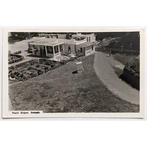 Pearls Airport Grenada B.W.I. RPPC Postcard Caribbean Airport Terminal Scene